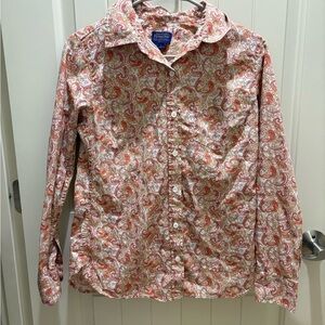 Pendleton Women’s Paisley Button Down Shirt - Coral/Yellow/White
